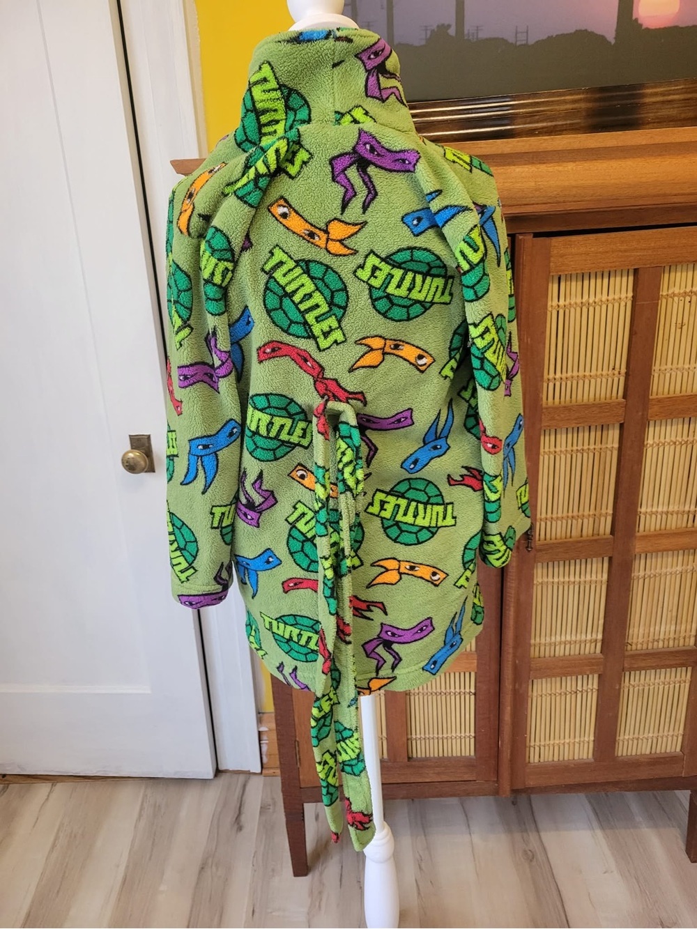 Nickelodeon Green Turtle Print Kids Robe - Picture 3 of 6